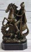 St. George Dragon Slayer Bronze Statue