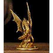 Solid Brass Demon Dragon on Rock