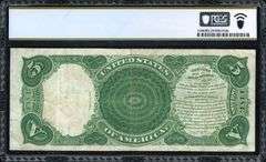 1907 $5 Legal Tender Note – Fr. 91 Speelman / White – PCGS Banknote Very Fine 25
