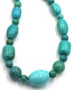 Turquoise beaded necklace with silver clasp