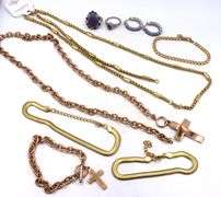 Assorted gold plated steel mixed jewelry