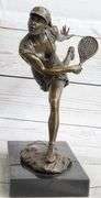 Female Tennis Player Bronze Satue
