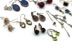 Vintage 925 sterling silver group lot of earrings