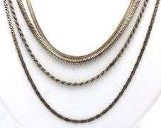 Group lot of 5 Vintage 925 sterling silver chains