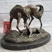 Horse and Colt Bronze Sculpture