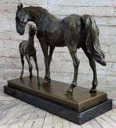 Mare And Foal Horse Bronze Sculpture