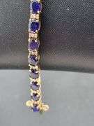Certified 14k Gold Sapphire Bracelet with Diamond Accents
