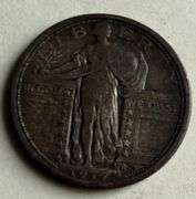 Toned 1917 D Type Two Standing Liberty Quarter