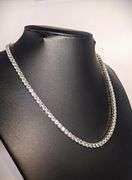 Sparkling White Gold Plated 60 Cttw Simulated Diamond Tennis Necklace