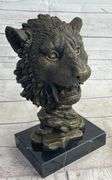 Royal Lion Head Bronze Statue