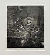 Rare Collectible Etching by Rembrandt, The Goldweigher