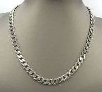 925 Sterling silver 8mm flat curb link chain necklace