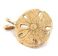 Sweet 14K YG Sand Dollar pendant with Pearl