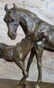 Mare And Foal Horse Bronze Sculpture