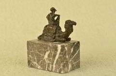 Arab Man Camel Rider Bronze Sculpture