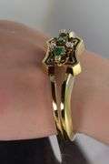 Incredible 18K Enamelled Bangle with Emeralds & Diamonds