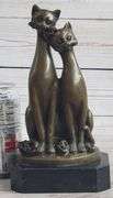 Two Cat Bronze Figurine