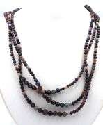 Multi color gemstone 3 strand necklace