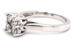 Sparkling 14K WG 5 Diamond Cluster