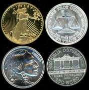 4 Different Designs of 1 Troy Ounce .999 Silver Rounds