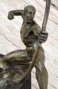 A Man With Bow Bronze Sculpture