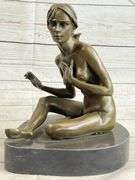 Nude Woman Dancer Bronze Statue