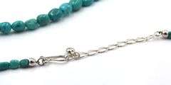 Turquoise beaded necklace with silver clasp