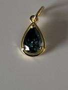 Certified Yellow Gold Blue Lab Diamond Pendant