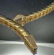 18K GOLD SERPENTI VIPER INSPIRED NECKLACE EARRINGS SET SWAROVSKI