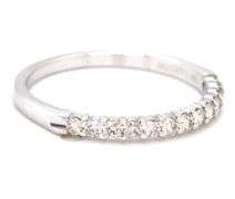 14kt White gold 0.23ctw shared prong diamond band
