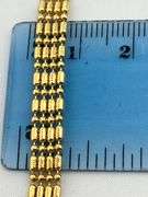 14KT Yellow Gold Handmade Textured Bricklay Link Pattern Necklace