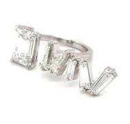 2.08ct Lab grown diamond in baguette natural diamond setting