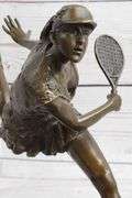 Female Tennis Player Bronze Satue