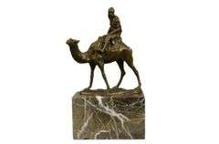 Arab Man Riding Camel Bronze Sculpture