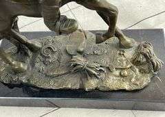 Cowboy with Faithfull Horse Bronze Sculpture