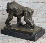 Mighty Brazilian Gorilla in Jungle Bronze Sculpture
