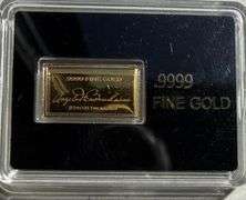 .999 Fine Gold Ingot with Flying Eagles
