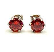 Dazzling White Gold Plate 2 Ctw Simulated Padpaparacha Sapphire Earrings