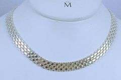 Italian Sterling Mesh Link Choker Necklace