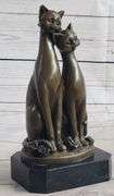Two Cat Bronze Figurine