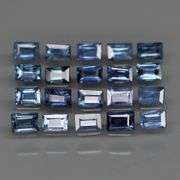 Baguette cut! 2.47ct top cobalt blue sapphire set! Heated only!