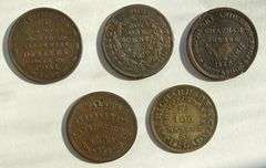 Five US Hard Times Tokens 1835-1837 1845