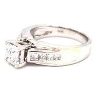 14kt White gold 1ctw princess cut Invisible set engagement ring