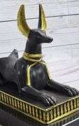 Win Holder Egyptian Anubis Jackal Bronze Sculpture