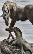 Horse and Colt Bronze Sculpture