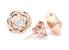 10kt Yellow gold Disney Enchanted 1/10ctw diamond belle earrings