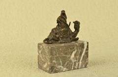 Arab Man Camel Rider Bronze Sculpture