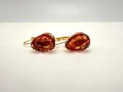 14 Kt Yellow Gold Plate 16 Ctw Simulated Alexandrite Color Change Earrings