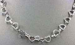 925 Sterling silver heart shaped link chain necklace