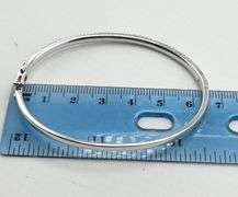 925 Sterling Silver Two Row Pave Of Black Crystal On Top Bangle